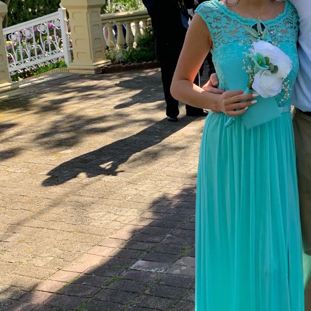 Aqua blue dress